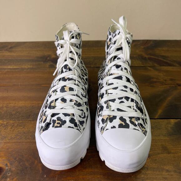 Converse All Star Lugged Sole Platform High Top Leopard Print Sneakers Womens 11 - Picture 3 of 11
